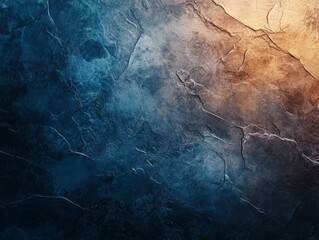 Abstract textured surface with blue and gold tones, ideal for backgrounds or digital art.