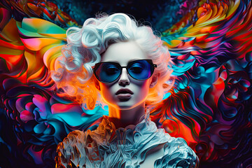 Woman at a Dance Party. Generative AI, non-existent person.	