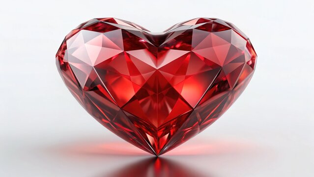 3D Ruby Heart - Precious Gemstone Render