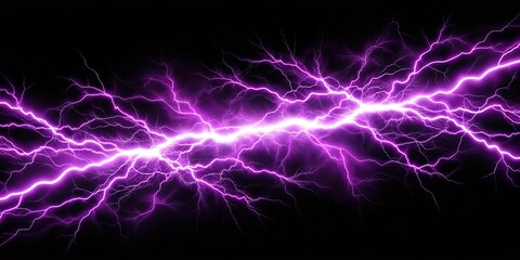 Abstract Lightning Bolt Pattern - Purple and Black on White