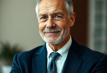 Portrait of a 65-year-old male businessman