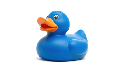 Blue Rubber Duck with Orange Beak - High Resolution Photo