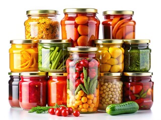 Canned Vegetables Jars, Labels, Rings - Bright Food Photography