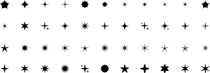 Forms of retro stars. Sunburst design elements. Red beams firework. Best for price tag, sale sticker, quality mark. Flat vector illustration