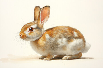 Obraz premium A Young Rabbit With Brown And White Fur