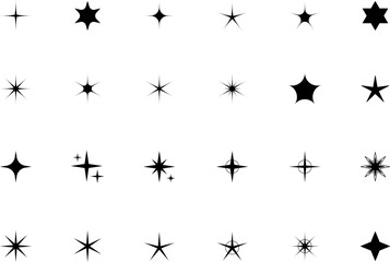 Forms of retro stars. Sunburst design elements. Red beams firework. Best for price tag, sale sticker, quality mark. Flat vector illustration
