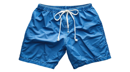 Blue swimming shorts trunks on transparent background