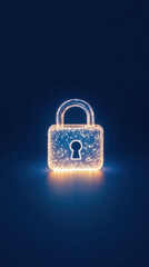 Fototapeta premium glowing lock icon representing online security and protection