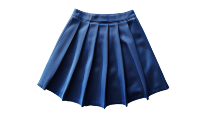 Blue mini skirt single on transparent background