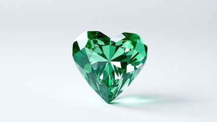 Fototapeta premium Green Diamond Heart, Beautiful, AI Photo, Jewelry, Gemstone, Luxury, Elegant, High Resolution, Close-up