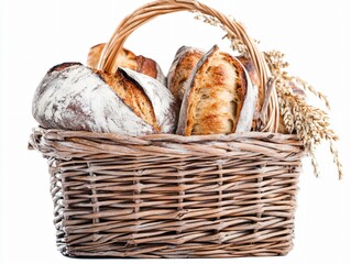 Artisan Breads in Rustic Wicker Basket