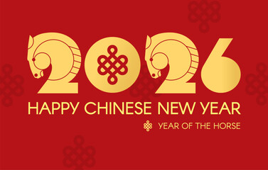 Happy Chinese New Year, year of the horse! Lunar new year card template. Chinese text means "horse".