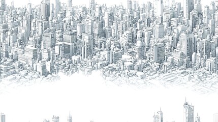 Fototapeta premium A Detailed Sketch of a Futuristic Cityscape