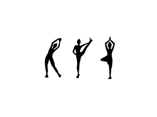  silhouette of a woman doing yoga exercise Yoga vector image Yoga poses.