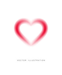 1535_Red heart with gradients isolated on white background, vector illustration
