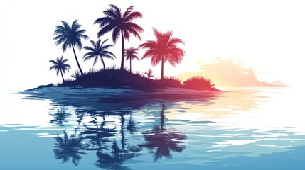 Fototapeta premium Tropical island sunset reflection. (1)