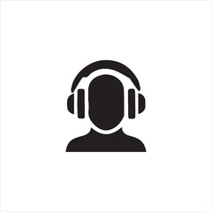 headphones icon on white background