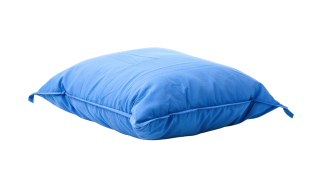 Blue pillow on transparent background
