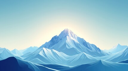 Fototapeta premium Majestic snow-capped mountain peak at sunrise.