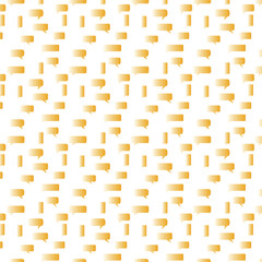 Background of vector-style speech bubbles with a gradient gold-to-yellow color scheme on a light blue background. The speech bubbles vary in shape and size, including rectangular and rounded rectan