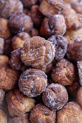 Close up of brioches on a market