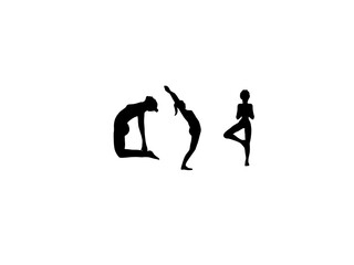  silhouette of a woman doing yoga exercise Yoga vector image Yoga poses.