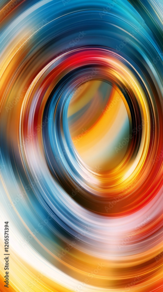 Poster Vibrant colors swirling dynamically, blending into mesmerizing abstract pattern creating visual energy for creative graphic design