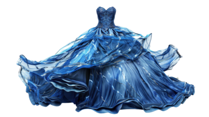 Blue dress on transparent background