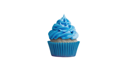 Blue cupcake on transparent background 