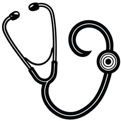 stethoscope on white background