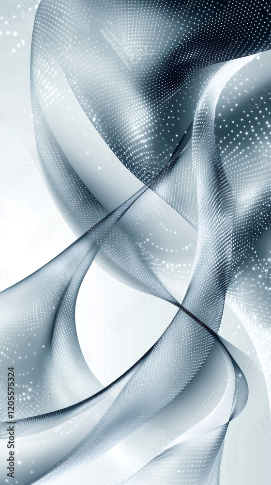 Aufkleber Metallic liquid waves rippling dynamically, forming sleek abstract pattern representing technological innovation and creative design flow