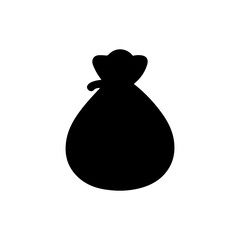 Black Money bag silhouette vector illustration on white background.
