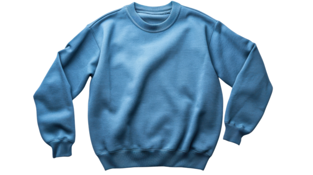 Blue sweater on transparent background