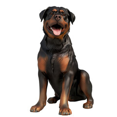 Obraz premium Majestic Rottweiler 3D Render Isolated on Transparent Background