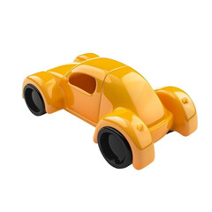 Vibrant Toy Car Concept Model in 3D Render with Sleek Design and Realistic Details Isolated on Transparent Background