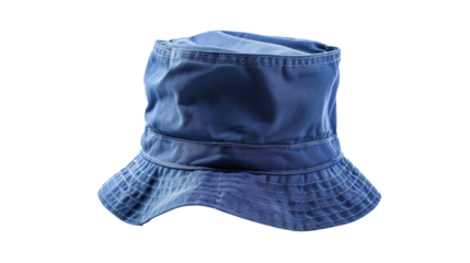 Blue bucket hat on transparent background