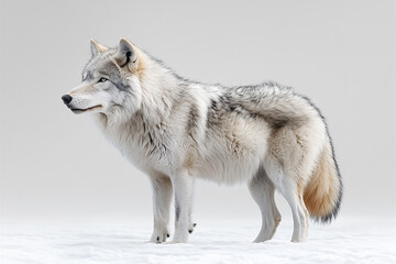 Obraz premium Majestic Arctic Wolf Stands in Winter Snow