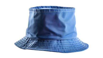 Blue bucket hat on transparent background