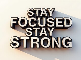 Fototapeta premium Stay Focused Stay Strong Motivational Words