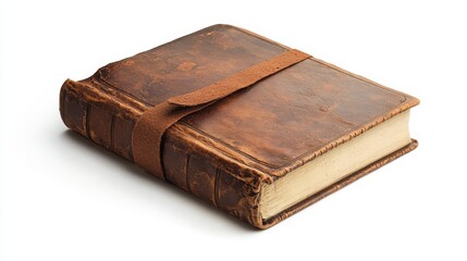 Obraz premium Antique Leather Bound Book with Aged Texture and Clasp Vintage Diary or Journal