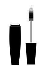 mascara single icon, sign, symbol, vector illustration clipart black color cosmetic make up beauty product tool