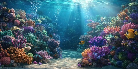 Colorful Coral Reef teeming with Fish in Underwater Wonderland