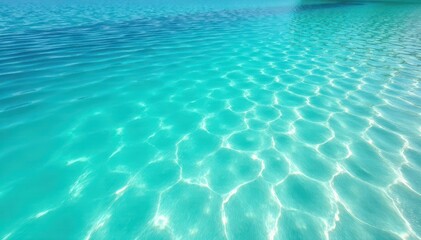 Obraz premium Crystal clear turquoise water, gentle waves form whitecaps , calm sea, oceanic