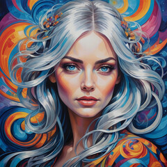 Obraz premium female face painting