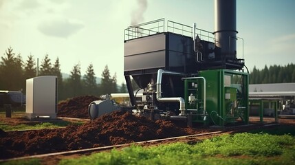 Obraz premium A photo of a biodigester converting organic waste