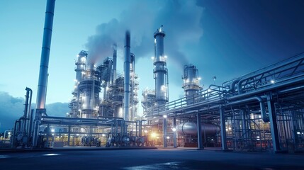 A photo of a biofuel refinery processing organic mate