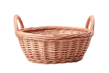 Wicker basket, Isolated on Transparent Background