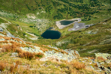 Rackove plesa lakes in Raxkova dolina valley from Jakubina hill in Western Tatras mountains in Slovakia © honza28683