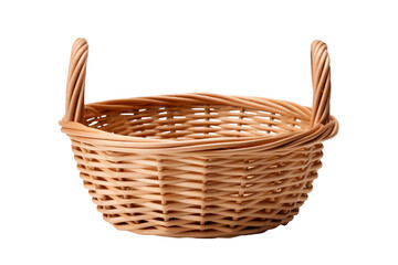 Fototapeta premium Wicker basket, Isolated on Transparent Background
