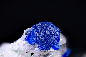 blue Azurite crystal. Specimen from clara mine, oberwolfach, Germany. Micro photography extreme...